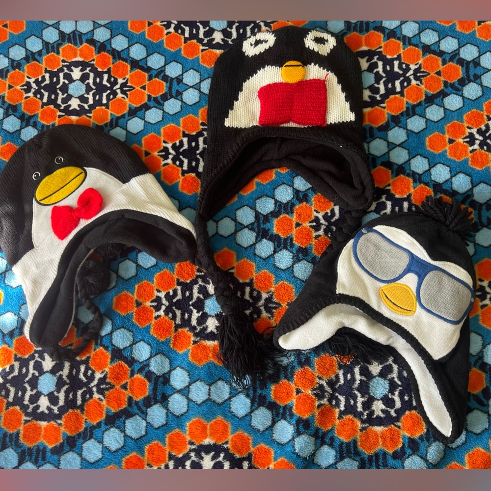 Gymboree Boys Penguin Winter Hats & 2 other hats